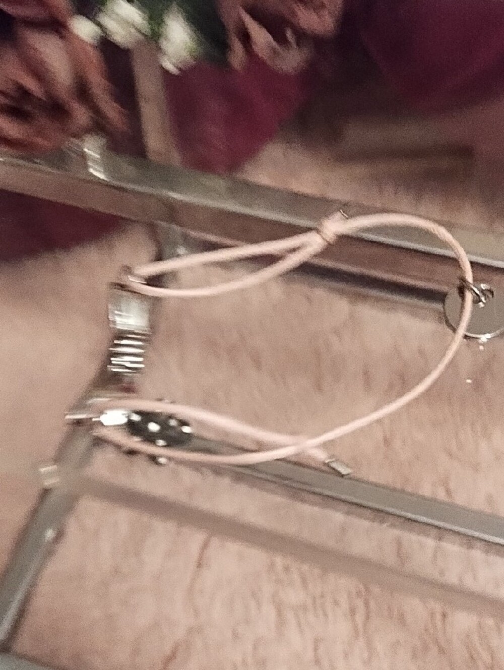 Dior Pale Pink Adjustable Bow Cord Bracelet - Picture 4 of 4